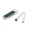 ROLINE mobiilne USB 3.2 Gen 1 jaotur, 4-suunaline, Type A+C ühenduskaabel