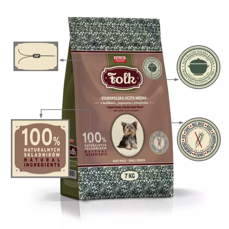 FOLK Small breeds Traditional polish meat feast with rabbit, lamb and quail - kuiv koeratoit - 7 kg