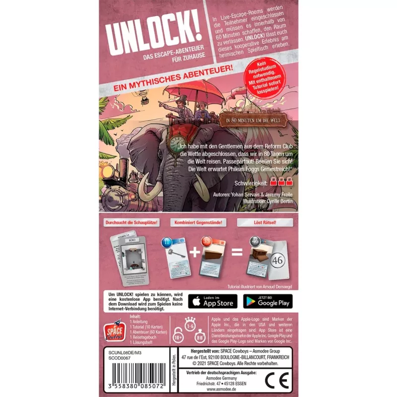 Unlock In 80 Minuten um the world, kaardimäng