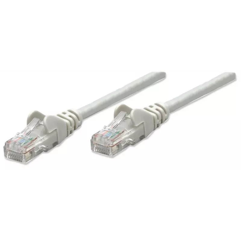 Intellinet võrgupatch-kaabel, Cat6, 1 m, hall, CCA, U/UTP, PVC, RJ45, kullatud kontaktid, snagless, kaitseümbrisega, eluaegne garantii