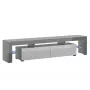 Teleriiul Cama Meble TORO 200 — 2000×350×410 mm, hall pealispind puitlaastplaadist, hall/valge läige