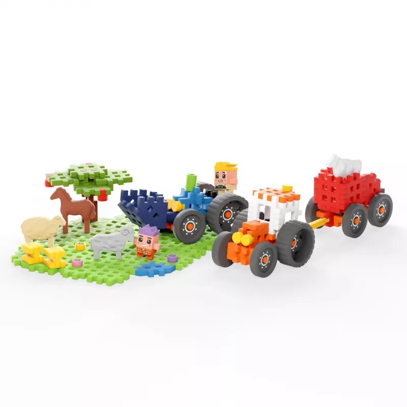 Ehitusklotsid Marioinex Farmer Tractor Meadow – 110 tk, alates 6. eluaastast, mitmevärviline komplekt