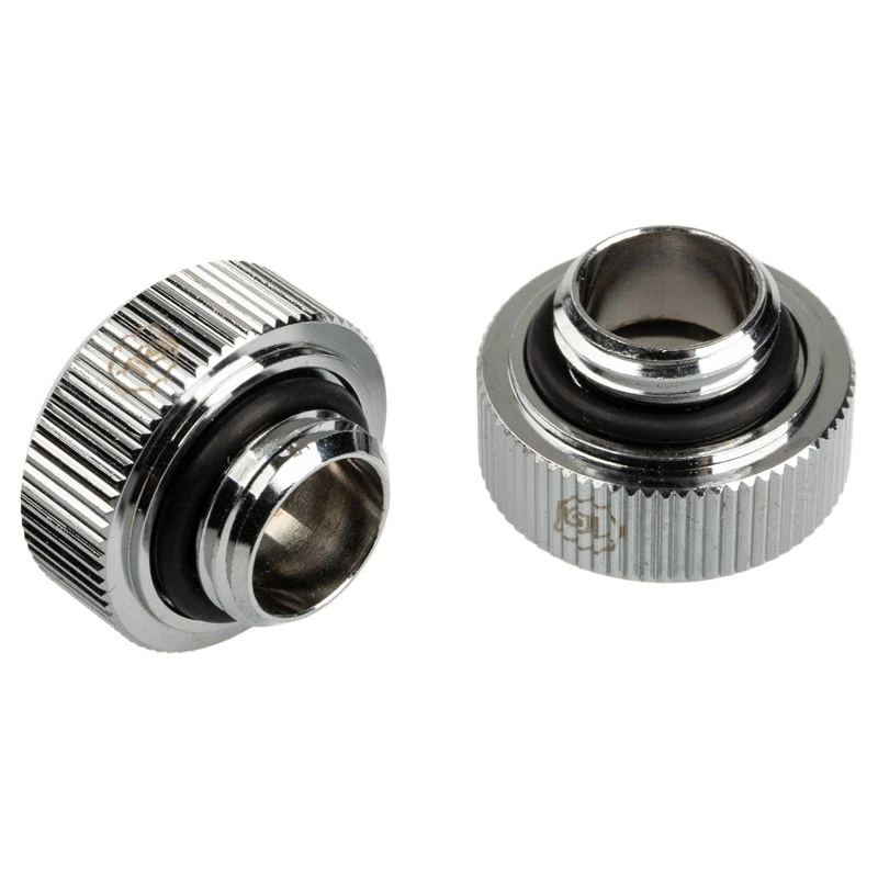 Adapter G1/4-tolline isane 16 mm kõvale torule BitsPower Touchaqua TA-FH16-GS, 2 tk, hõbedane