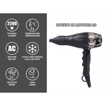 Beper föön professionaalse 2200W vahelduvvoolumootoriga
