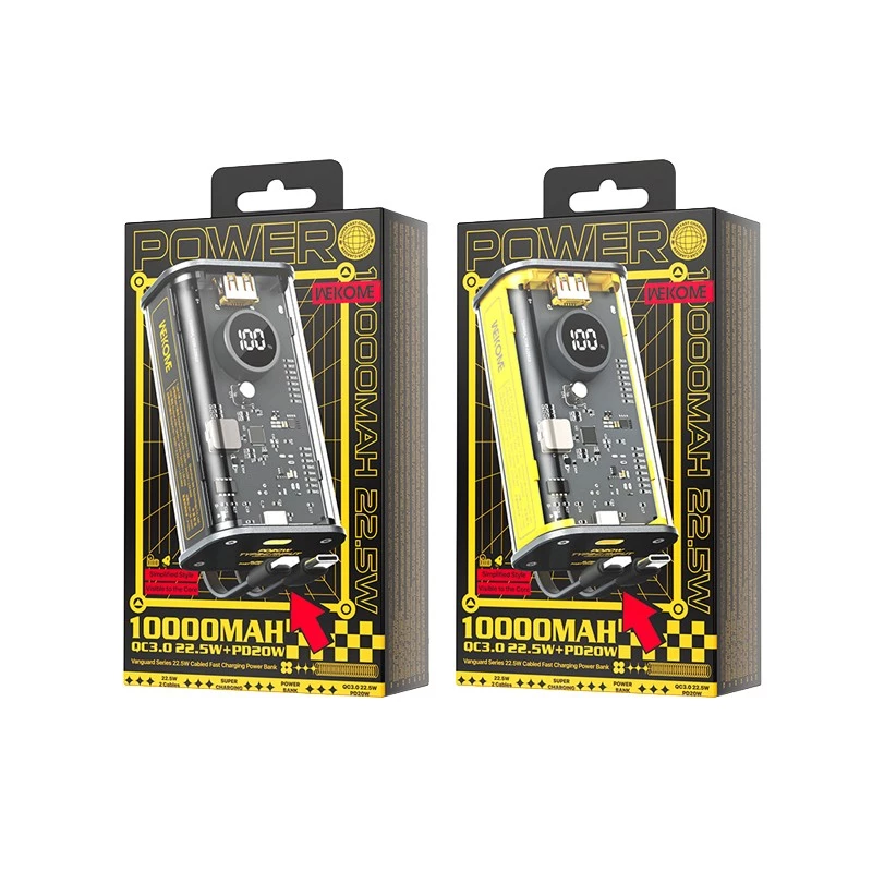 Akupank WK-WP-345_Must, 1000 mAh kiirlaadimine
