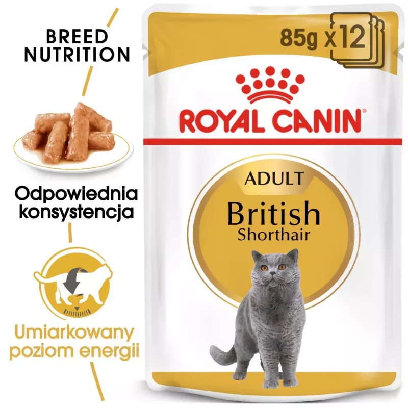 Märg kassitoit Royal Canin British Shorthair Adult kotike 85 g, linnuliha, ROYAL CANIN Feline Breed Nutrition