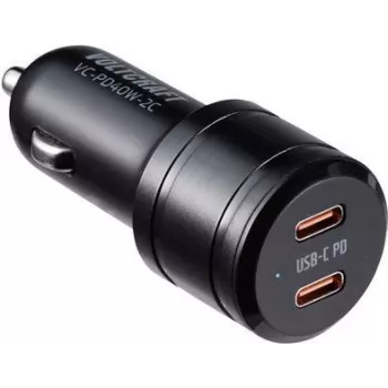 VOLTCRAFT VC-PD40W-2C VC-13431420 USB-laadija sõidukile Väljundvool (max.) 3 A 2 x USB-C® USB Power Delivery (USB-PD) (VC-13431420)