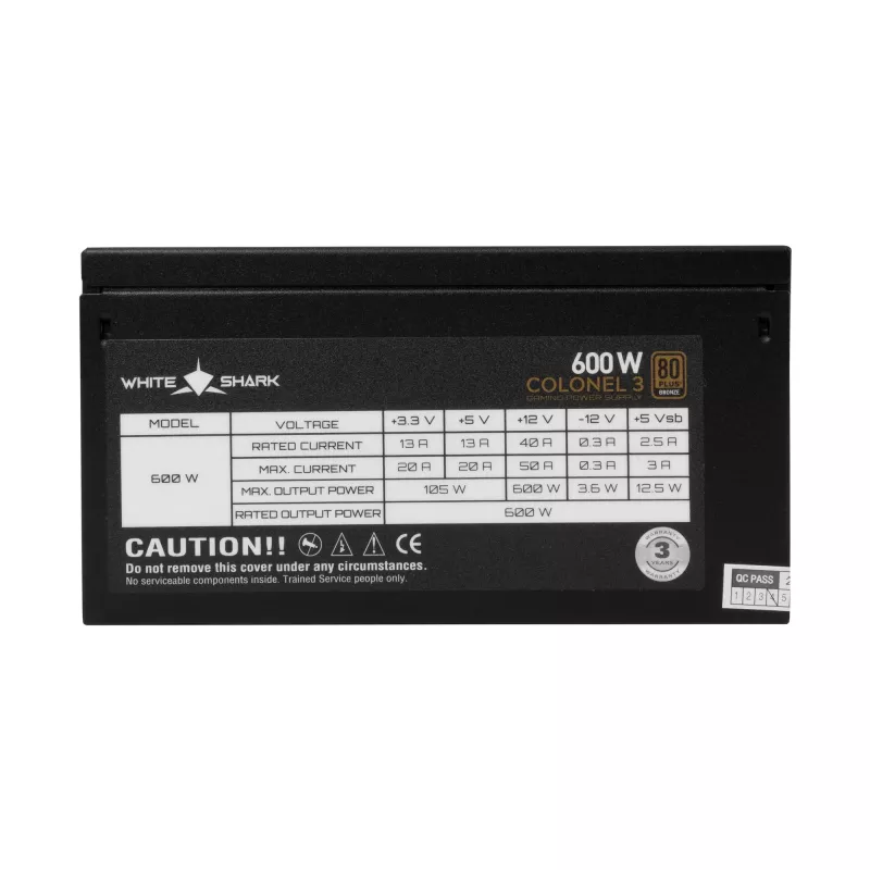 Toiteplokk White Shark GPSU-B600S Colonel-3 600W