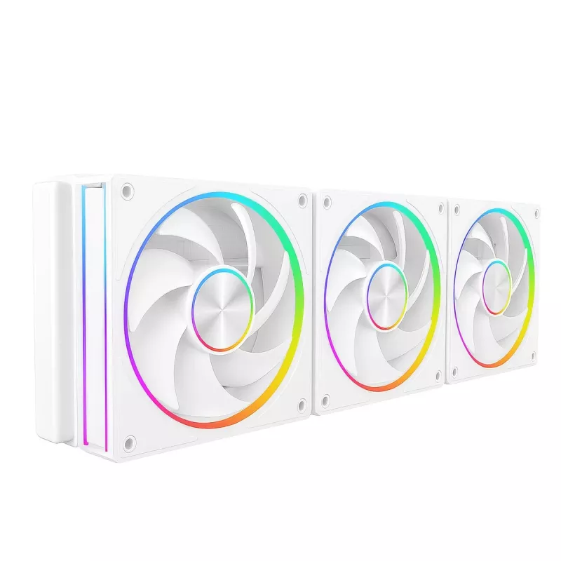 Korpuse ventilaator MODECOM VOLCANO LOOP 120 ARGB Valge — 120 mm, ARGB-valgustus, PWM-tugi, 400–1400 p/min