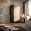 Cama v riidekapp, must raam, 4 riiulit, 900×550×1840 mm