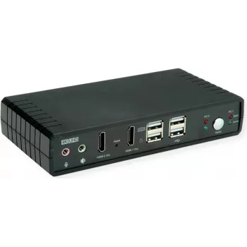 ROLINE KVM-lüliti kahe peaga 1U-2 arvutile HDMI 4K60 - KVM-lüliti (14.01.3047)