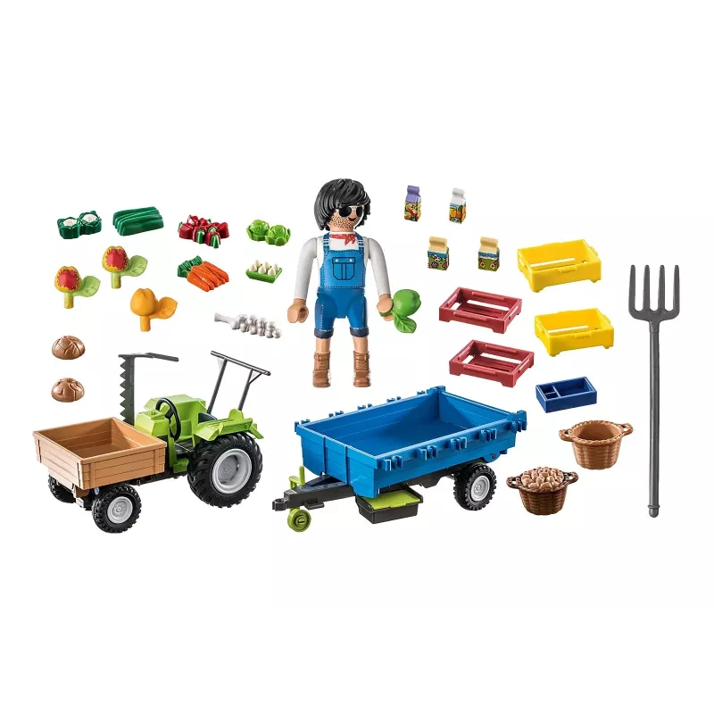 Playmobil Combine harvester koos haagisega - Roleplay ja kujutlusvõime arendamine lastele vanuses 6-9 - Fat Brain Toys