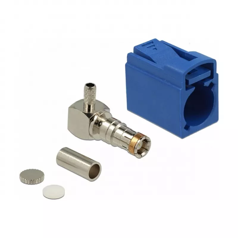 Koaksiaalpistik DELOCK 89715 — FAKRA C isane, 90° täisnurkne, 13,8×21,5×9,5 mm