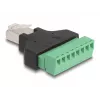 DeLOCK Adapter RJ45 isane > Klemmplokk 8 kontaktiga, 2-osaline, 3.81 mm