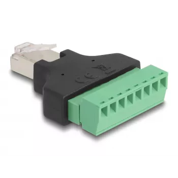 DeLOCK Adapter RJ45 isane > Klemmplokk 8 kontaktiga, 2-osaline, 3.81 mm