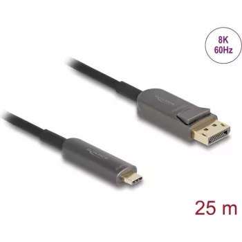 Aktiivne optiline kaabel DELOCK USB-C DisplayPortile 25,00 m (mudel 81608)