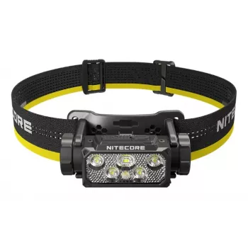 Pealamp Nitecore HC60 UHE 4000 mAh akuga, 6 LEDi, veekindel, põrutuskindel, must/kollane