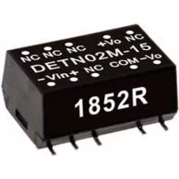 DC-DC muundur Mean Well DETN02L-12 2 W, sisend 4,5–5,5 V, väljund 80 mA, 10,9×15,2×7,1 mm