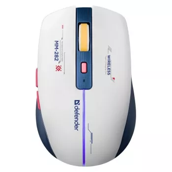 Juhtmevaba mängurihiir DEFENDER MM-282 RF — mõlemakäeline, optiline 1800 DPI, 5 nuppu, USB, akutoitel