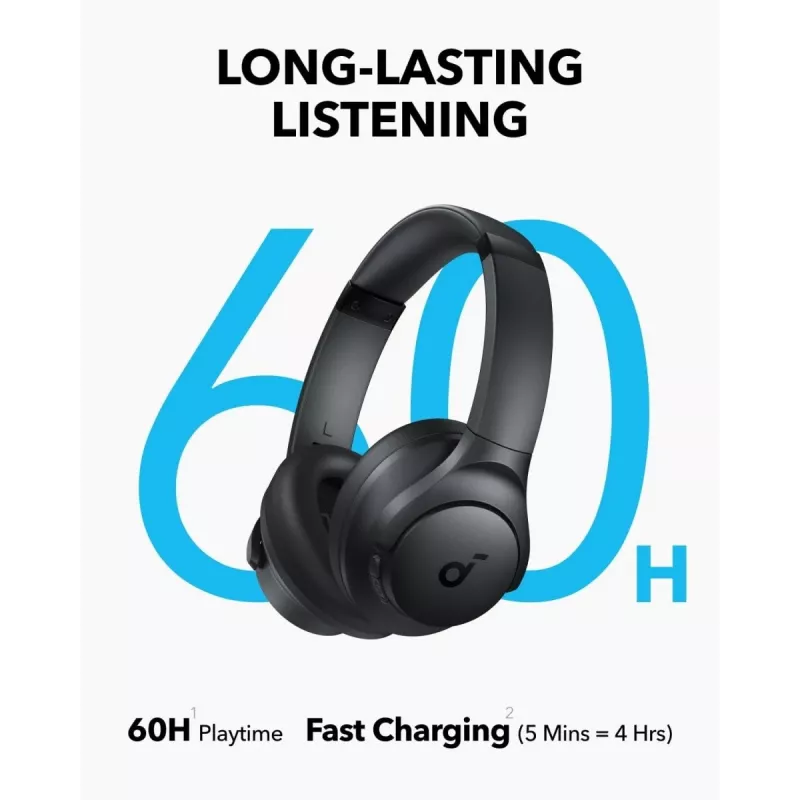 Kõrvaklapid Anker Soundcore Q11i, Bluetooth 5.0, kuni 20 h aku, sisseehitatud mikrofon, tumehall