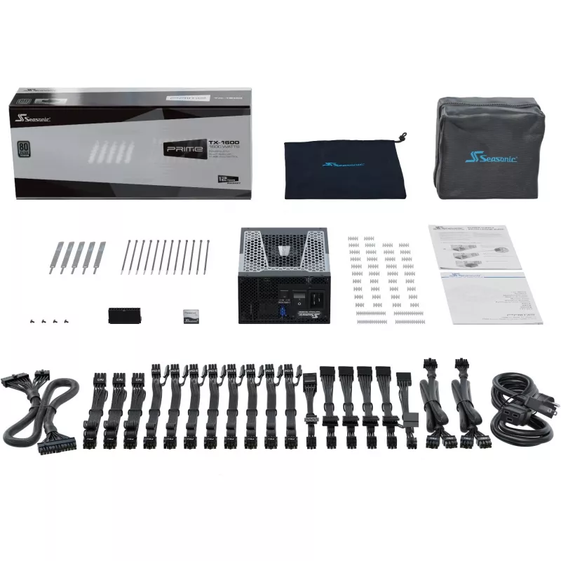 Seasonic Prime TX-1600, 80 PLUS Titanium toiteplokk, modulaarne, ATX 3.0, PCIe 5.0 - 1600 W