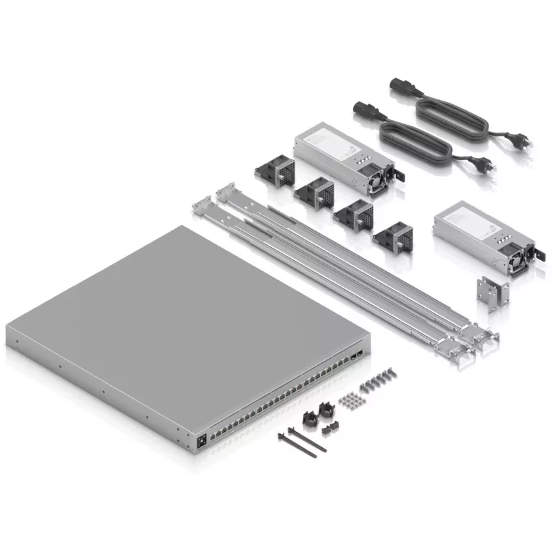 Võrgulüliti Ubiquiti UniFi ECS-24-POE — hallatav L2/L3, 24× 10G RJ-45, PoE, 1U, hall