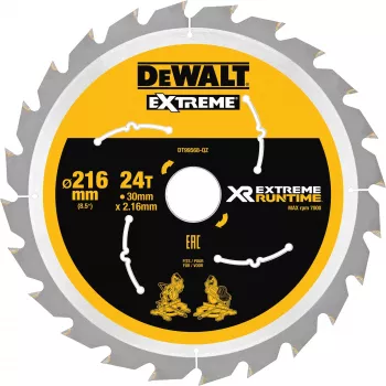 Saeketas DeWALT XR FlexVolt 216mm x 30mm 24T