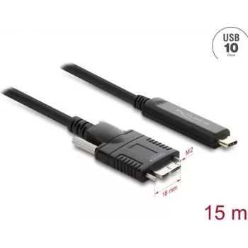 USB-kaabel DELOCK 83681 — USB-C kuni Micro-USB B, USB 2.0, 15 m, must