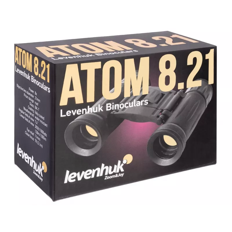 Binokkel Levenhuk Atom 8x21 katuseprisma must suurendus 8x