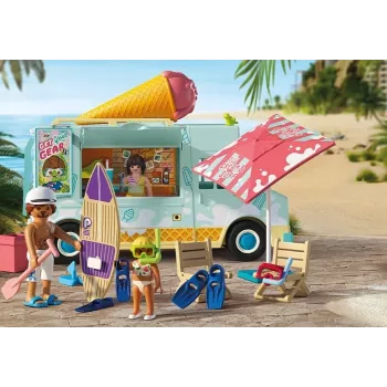 PLAYMOBIL Playset Jäätiseauto ja surfipood 71904 figuuridega