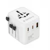 Reisiadapter GEMBIRD TPA-1A2C20-01-W — 20 W, USB-A (18 W) + 2× USB-C (20 W), Type E pistik, valge