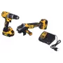 Tööriistakomplekt DeWALT DCK2080P2T-QW — 18V Li-Ion 5Ah (2x), DCG405 nurklihvija, puur-kruvikeeraja, M14 lihvimisketta keere, kohver
