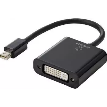 Renkforce RF-4769258 DisplayPort / DVI adapter [1x Mini-DisplayPorti pistik - 1x DVI-pesa 24+5 kontaktiga] must PVC ümbris 15.00 cm (RF-4769258)