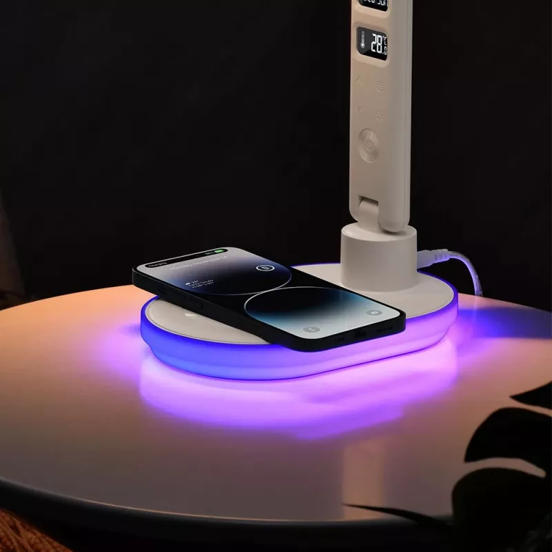 Lauaamp Hawk HW-LAMP03 Valge RGB — reguleeritav LED-lauaamp RGB-valgustusega