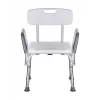Dušitool ActionMed KP300AM seljatoe ja käetugedega, polüpropüleen, reguleeritav kõrgus 43–56 cm, iste 40×33 cm, max kasutaja kaal 110 kg