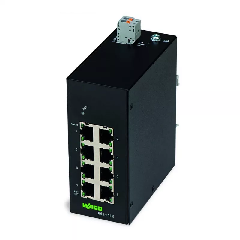 WAGO 852-1112 Industrial-ECO-Switch 8 porti 1000BASE-T, must