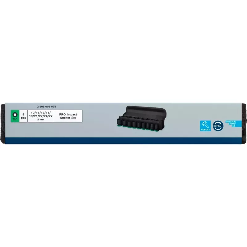 Löögipadrunikomplekt Bosch Powertools PRO 1/2 tolli 9-osaline, must