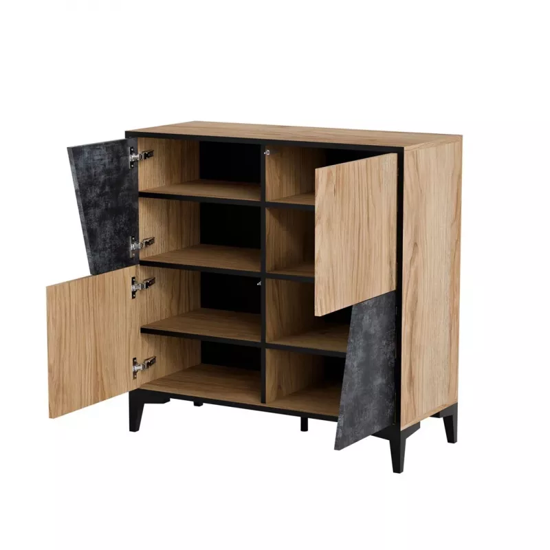 Cama 4D Raamaturiiul OVO 90x38xH90 tamm/betoon