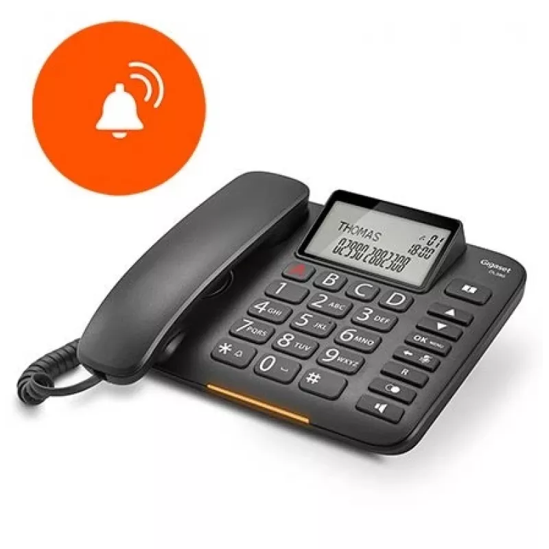 Gigaset DL380 juhtmega telefon, must
