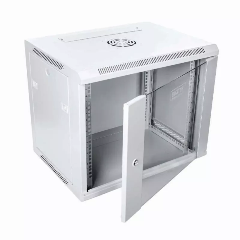 Digitus DN-W19 09U/450 rackikapp 9U seinale paigaldatav rack helehall