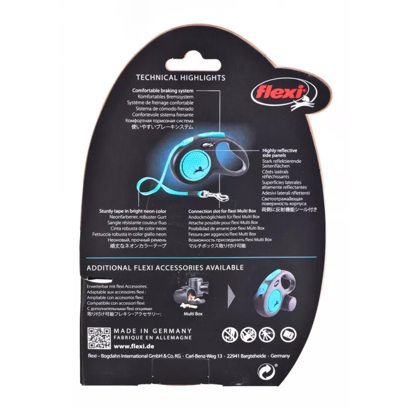 Flexi uus Neon S 5 m koera automaatne jalutusrihm
