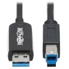 Eaton Tripp Lite Series USB 3.2 Gen 1 Plenum-Rated Fiber Active Optical Cable (AOC) - A/B M/M, must, 20m - USB-kaabel - USB Type A (M) USB Type B (M) - USB 3.2 Gen 1 - 20,0 m - P