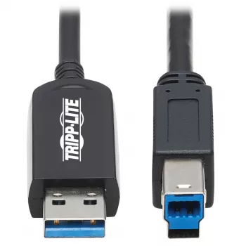 Eaton Tripp Lite Series USB 3.2 Gen 1 Plenum-Rated Fiber Active Optical Cable (AOC) - A/B M/M, must, 20m - USB-kaabel - USB Type A (M) USB Type B (M) - USB 3.2 Gen 1 - 20,0 m - P
