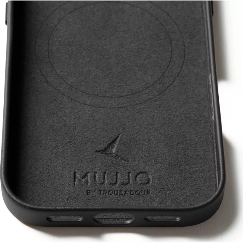Mujjo Full Leather Case MagSafe ümbris mudelile iPhone 17 Must