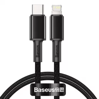 Baseus High Density põimitud kaabel USB-C kuni Lightning, PD, 20W, 1m (must)