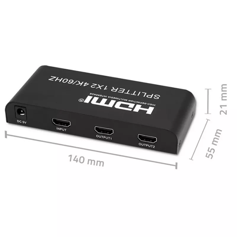 Qoltec 51797 Aktiivne HDMI jaotur 2 x HDMI 4K x 2K | 6Gb/s | 60Hz