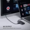 Sülearvuti dokkimisjaam AUKEY CB-C71 — 3× USB-C (USB 3.2 Gen1), HDMI, RJ‑45, MicroSD, USB PD 100W, 0,15 m kaabel, must