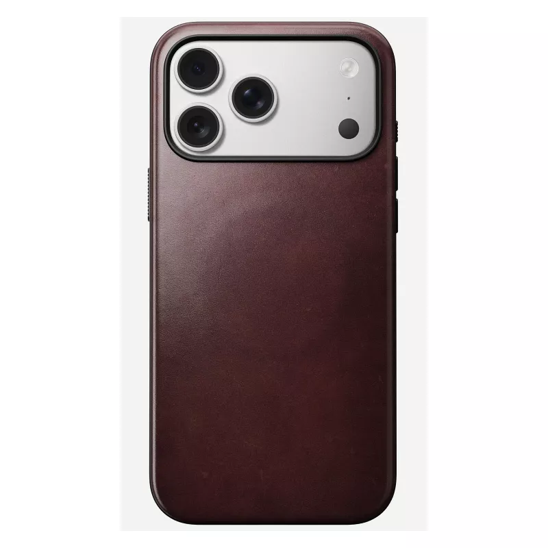 Nahast ümbris Nomad Modern iPhone 17 Pro Max (6,9 tolli) — Burgundia, nahk+TPU+PC
