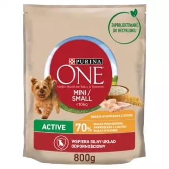 PURINA One Mini Active Chicken, Rice - kuiv koeratoit - 800 g