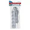 Pikendusjuhe ESPERANZA ELK207W — 1,5 m kaabel, 5 tüüp E vahelduvvoolu pistikupesa, siseruumidesse, 220–250 V
